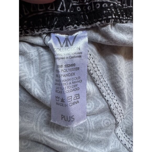 Black & White Tribal Print Leggings Plus Size By VIV Collection Polyester/Spande - Picture 7 of 15